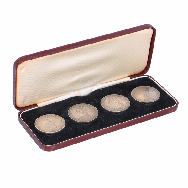 Victorian Silver Double Florin Set