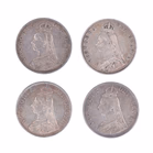 Victorian Silver Double Florin Set