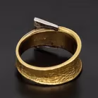 Heavy 18ct Yellow Gold Diamond Buckle Ring