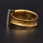 Heavy 18ct Yellow Gold Diamond Buckle Ring