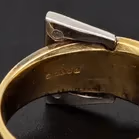 Heavy 18ct Yellow Gold Diamond Buckle Ring