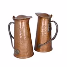 Pair of Rare Large Copper Jugs