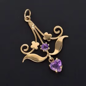 9ct Gold Art Nouveau Pendant