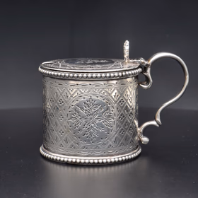 Victorian Silver Drum Mustard Pot
