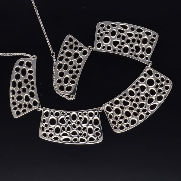 Sterling Silver Foite Coral-Inspired Necklace