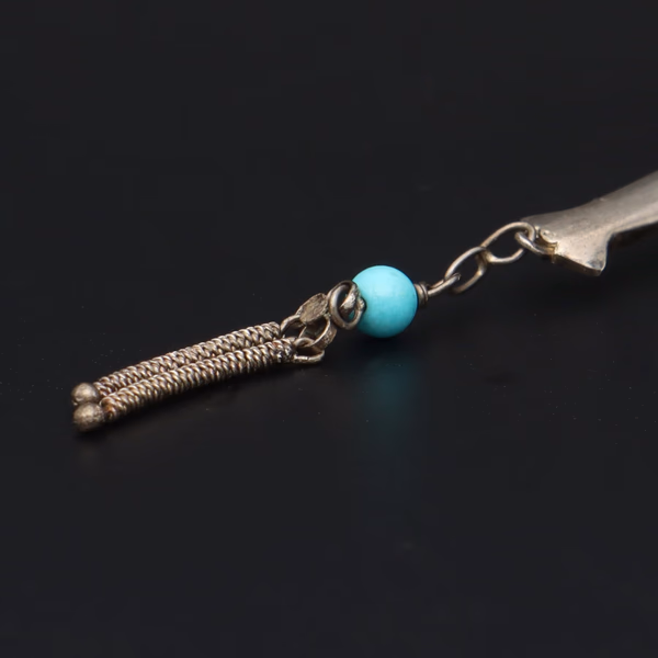 Chinese Silver Vermeil and Enamel Brooch