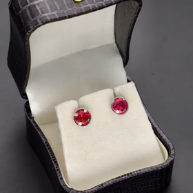 14ct White Gold Ruby Stud Earrings