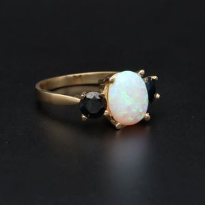 Gold Opal and Sapphire Ring