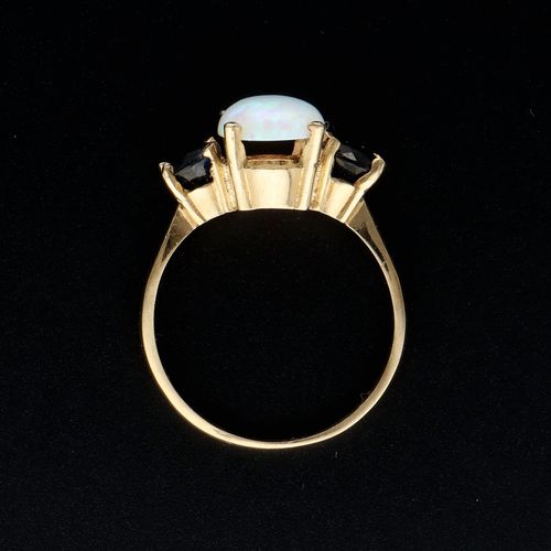 Gold Opal and Sapphire Ring image-5