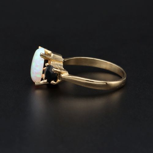 Gold Opal and Sapphire Ring image-3