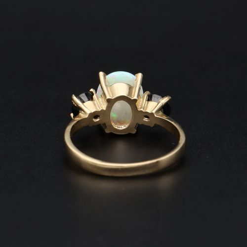 Gold Opal and Sapphire Ring image-4