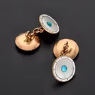 Edwardian 9ct Gold Mother of Pearl Cufflinks