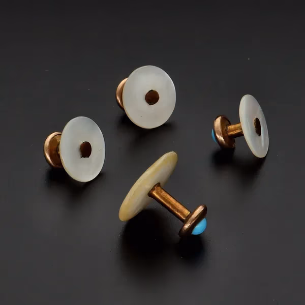 Edwardian 9ct Gold Mother of Pearl Cufflinks
