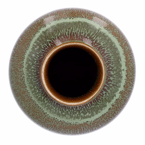 Cobridge Stoneware Green and Brown High Fired Glaze Vase