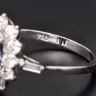 18ct White Gold Oval Sapphire & Diamond Cluster Ring