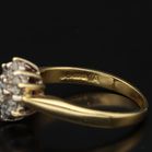Vintage 18ct Gold Diamond Floral Cluster Ring