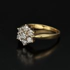 Vintage 18ct Gold Diamond Floral Cluster Ring
