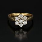 Vintage 18ct Gold Diamond Floral Cluster Ring