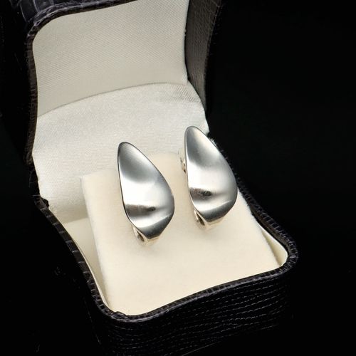 Pair of Georg Jensen Silver Earrings image-1