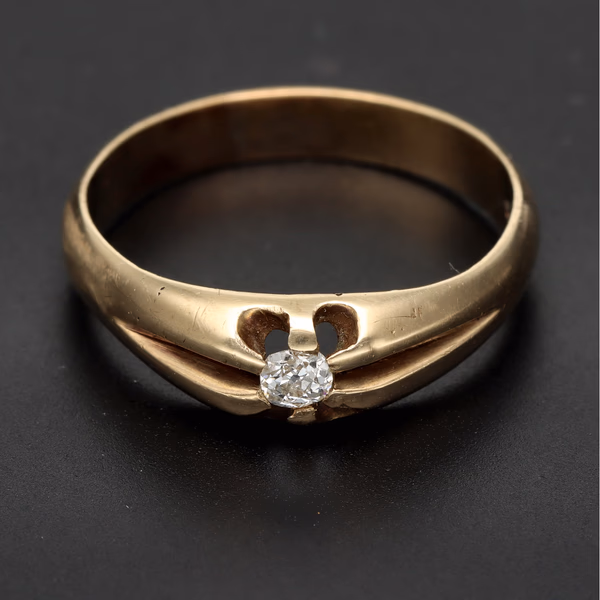 9k Gold Diamond Solitaire Ring