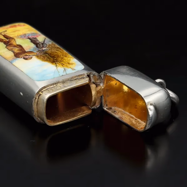 Edwardian Silver and Enamel Vesta