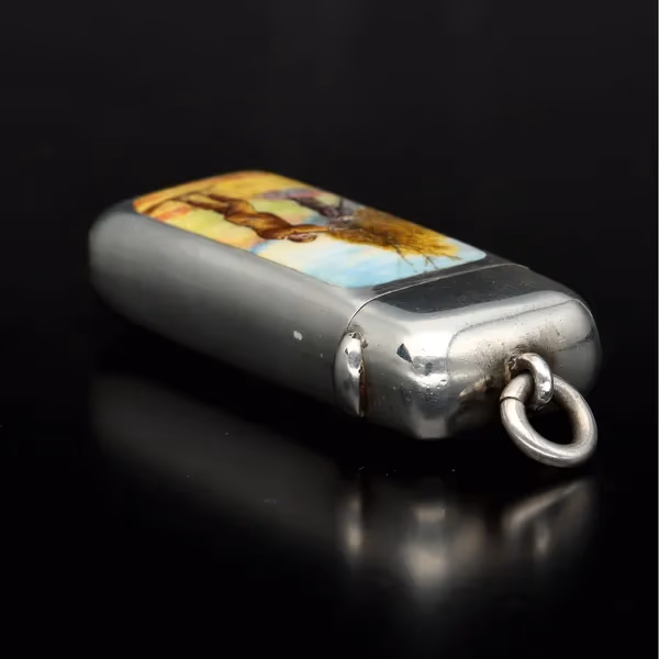 Edwardian Silver and Enamel Vesta