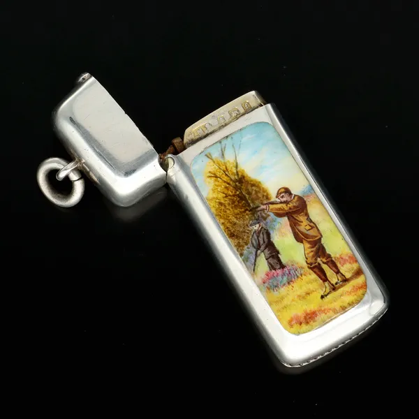 Edwardian Silver and Enamel Vesta