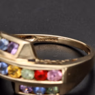 9ct Gold Sapphire Ruby and Topaz Ring