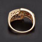 9ct Gold Sapphire Ruby and Topaz Ring
