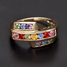 9ct Gold Sapphire Ruby and Topaz Ring