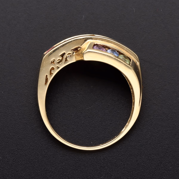 9ct Gold Sapphire Ruby and Topaz Ring