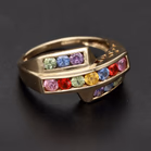 9ct Gold Sapphire Ruby and Topaz Ring