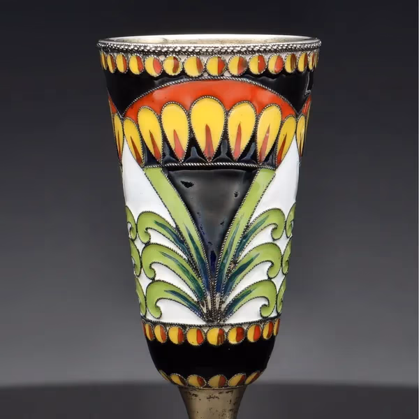 Russian 916 Silver Polychrome Shot Cup
