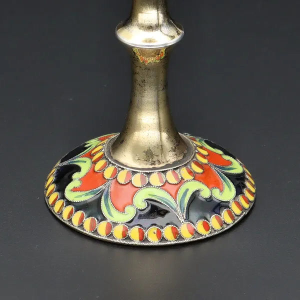 Russian 916 Silver Polychrome Shot Cup
