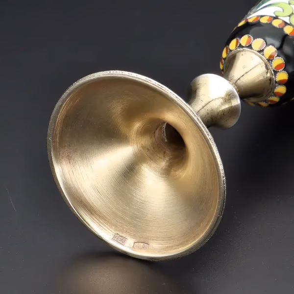 Russian 916 Silver Polychrome Shot Cup