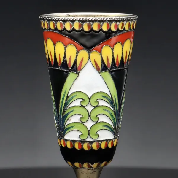 Russian 916 Silver Polychrome Shot Cup