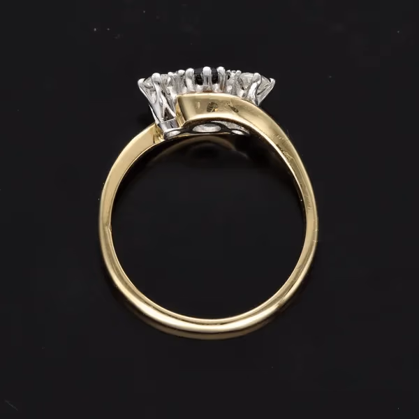 18ct Gold Sapphire and Diamond and Diamond Ring
