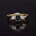 18ct Gold Sapphire and Diamond and Diamond Ring