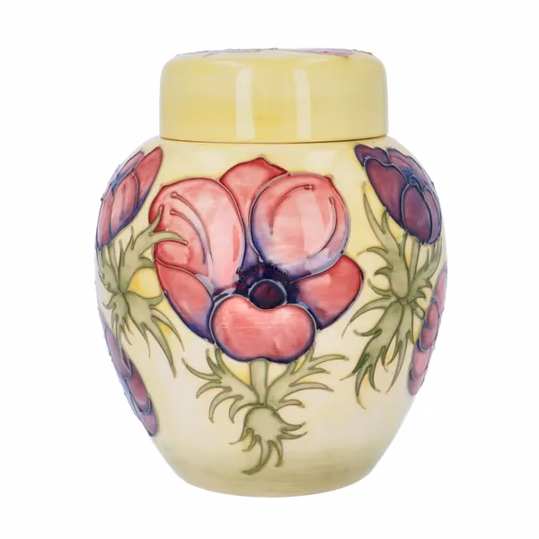 Large Moorcroft Anemone Ginger Vase