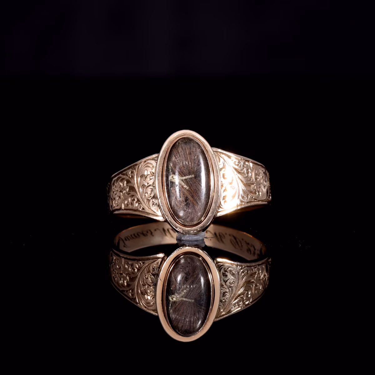 360° view of The Antique Victorian 1886 James Miller M.D. Mourning Ring
