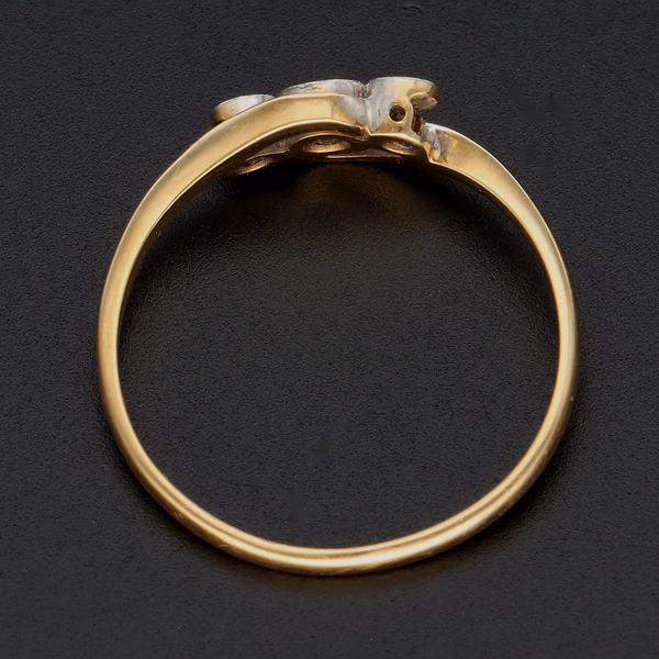 Art Deco 18ct Gold Platinum Diamond Ring, Size M 1/2