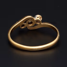 Art Deco 18ct Gold Platinum Diamond Ring, Size M 1/2