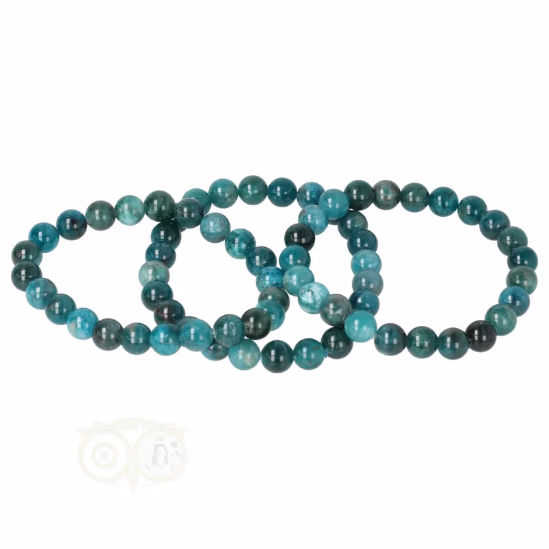 Blauwe apatiet armband 8 mm | Edelstenen armbanden kopen Edelstenen Webwinkel - Webshop Danielle Forrer