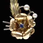Pearl and Sapphire Brooch
