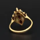 18ct Gold Retro Opal & Garnet Ring