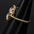 18ct Gold Retro Opal & Garnet Ring