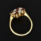18ct Gold Retro Opal & Garnet Ring