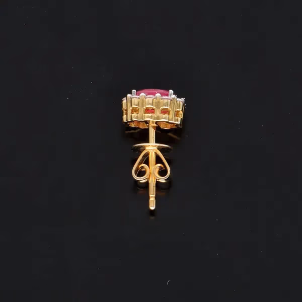 18ct Gold Ruby and Diamond Stud Earrings