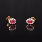 18ct Gold Ruby and Diamond Stud Earrings