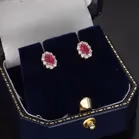 18ct Gold Ruby and Diamond Stud Earrings